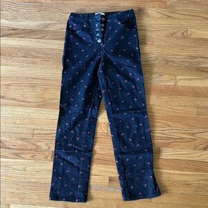 Miaou 25 embroidered rose jeans